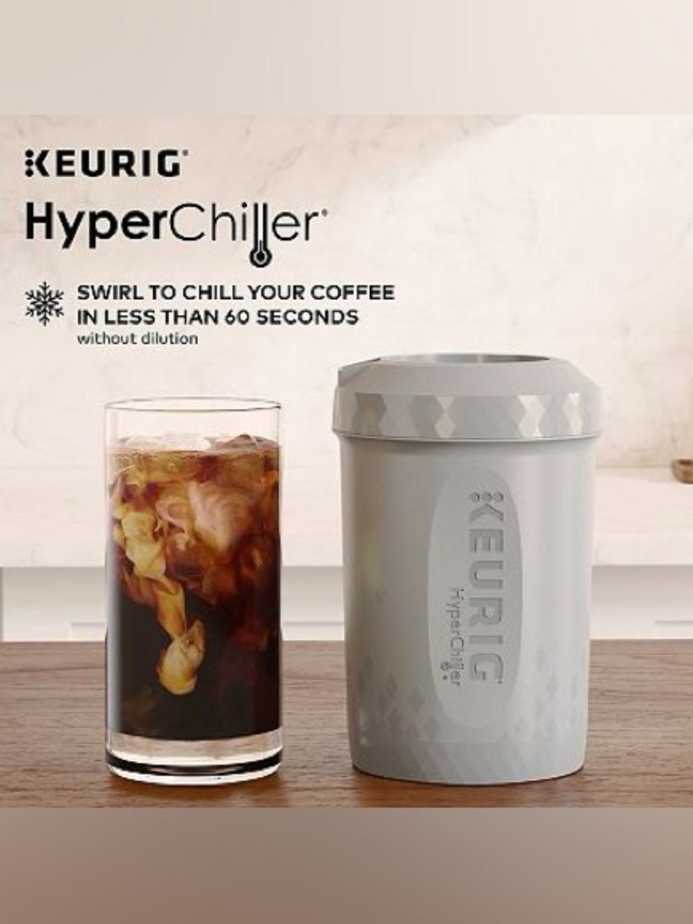 NEW Keurig HyperChiller Rapid Coffee Chiller - Light Gray